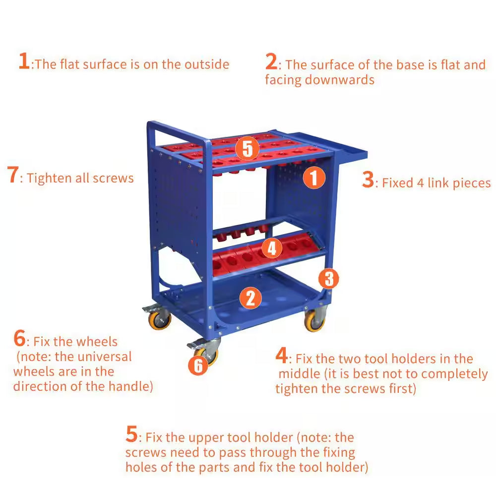 Tool Cart 40-Taper Tool Holder CNC Tool Cart CAT40 Tool Trolley BT40 Service Carts CNC Machine Tool Service Cart