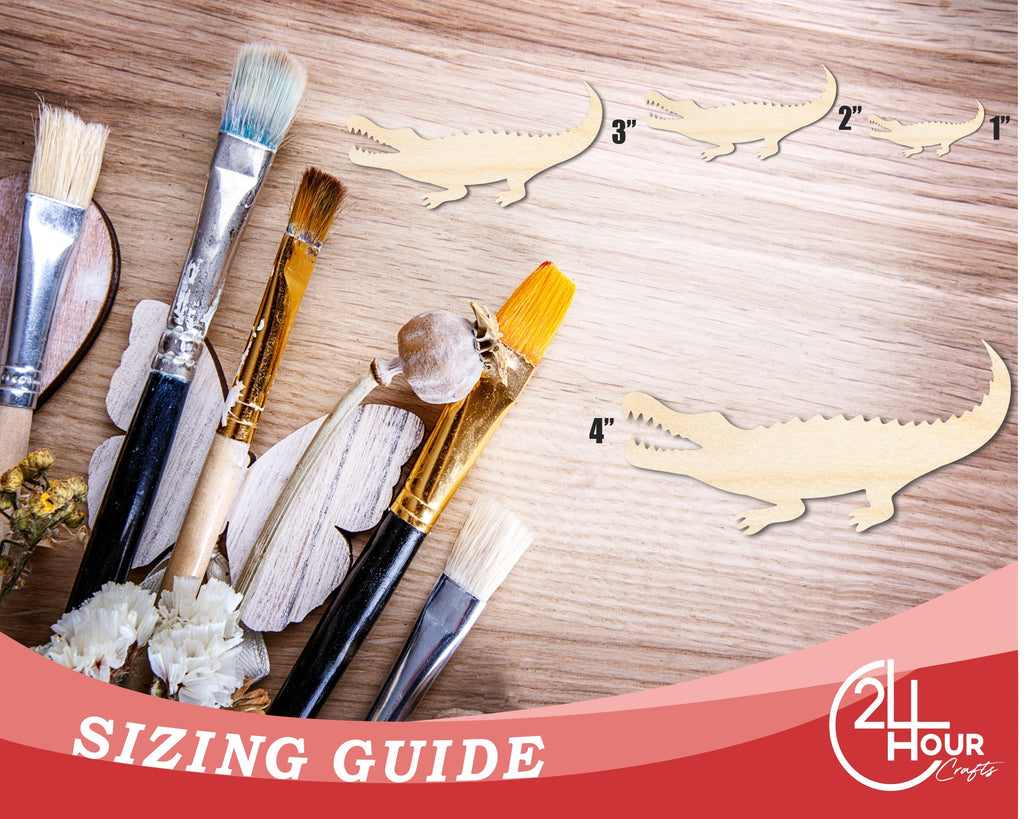 Unfinished Wood Alligator Shape | Reptile | DIY Craft Cutout | Up to 46"