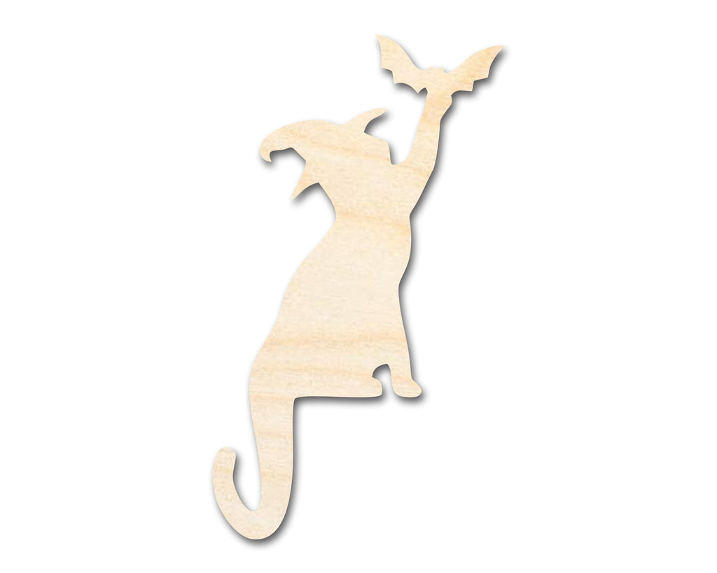 Unfinished Wood Cat and Bat Shape | Halloween | Craft Cutout | up to 46" DIY