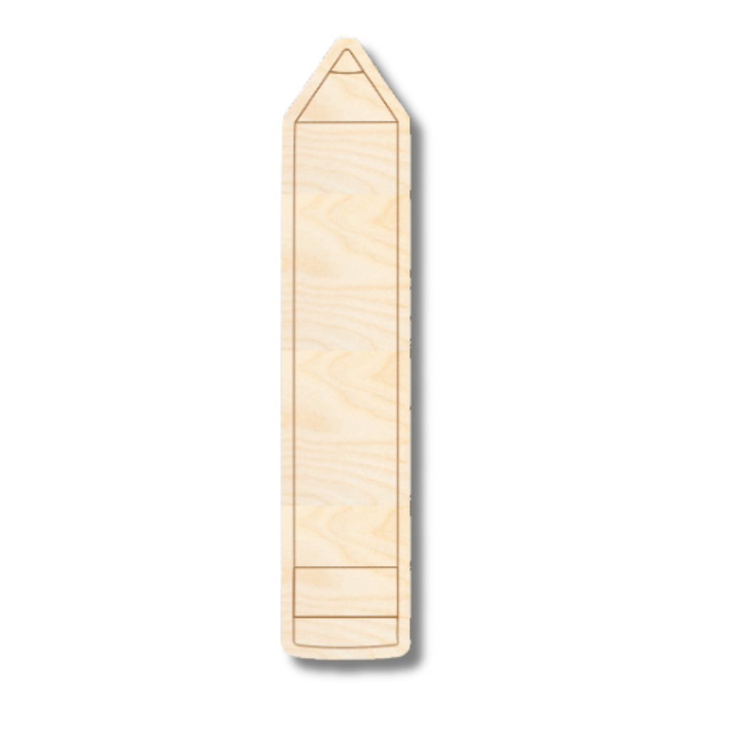Unfinished Wood Etched Pencil Shape | Paint By Line Crafts | up to 30" DIY