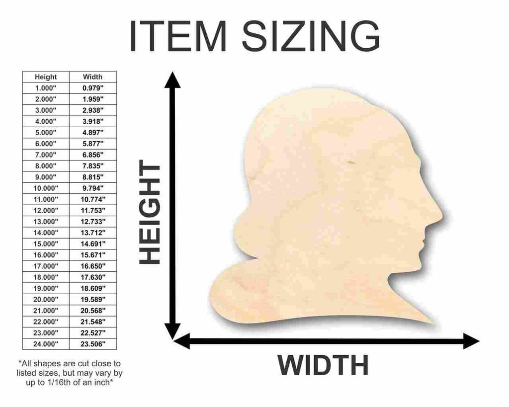 Unfinished Wood Shakespeare Shape - Literature - History - Craft - up to 46" DIY
