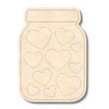 Unfinished Wood Etched Jar of Hearts Shape | Paint By Line Crafts | up to 30" DIY