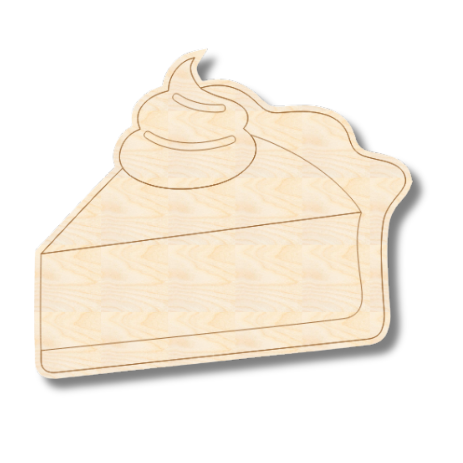Unfinished Wood Etched Pumpkin Pie Slice Shape | Paint By Line Crafts | up to 30" DIY