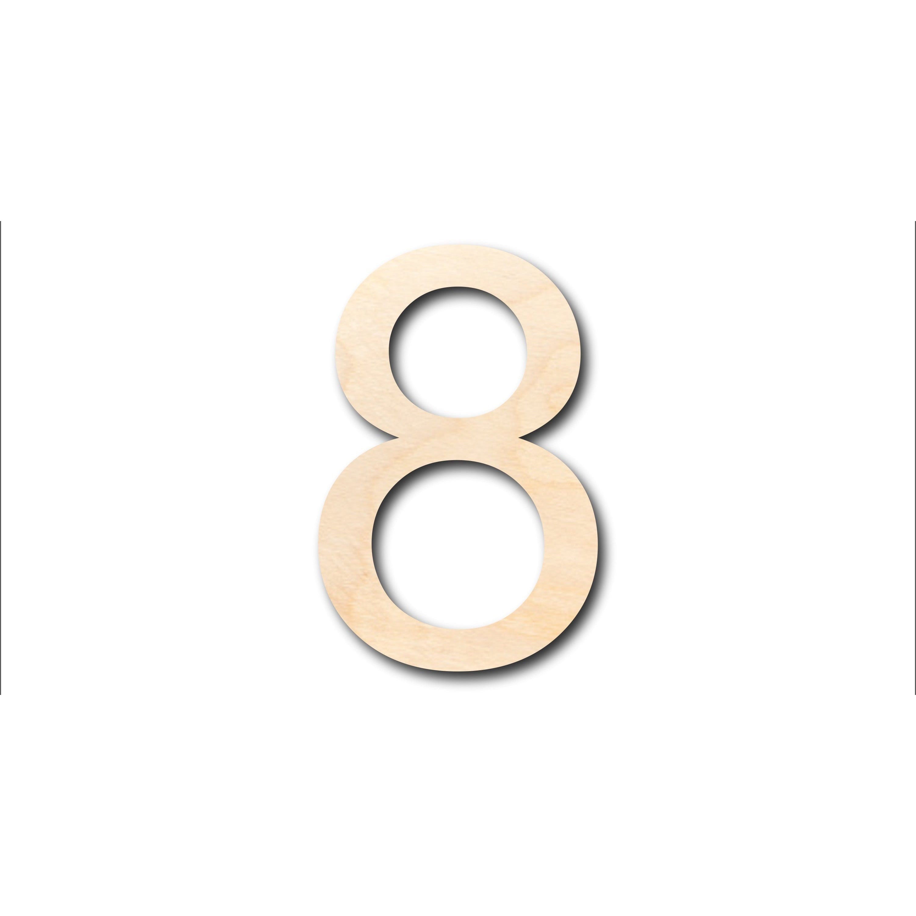Unfinished Wood Arial Number 8 Shape - Craft - up to 46" DIY