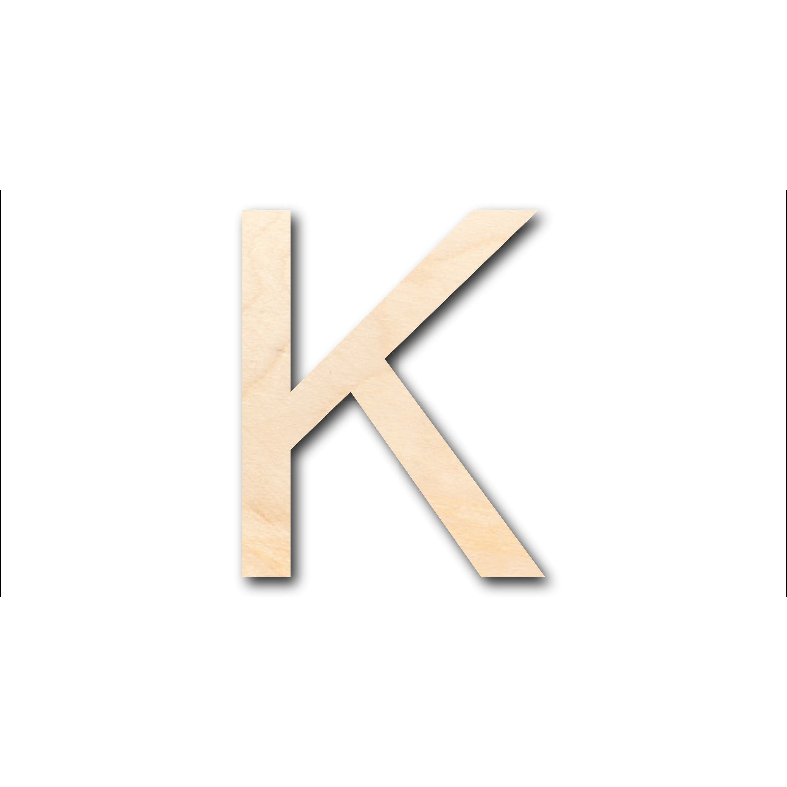 Unfinished Wood Arial Letter K Shape - Craft - up to 46" DIY