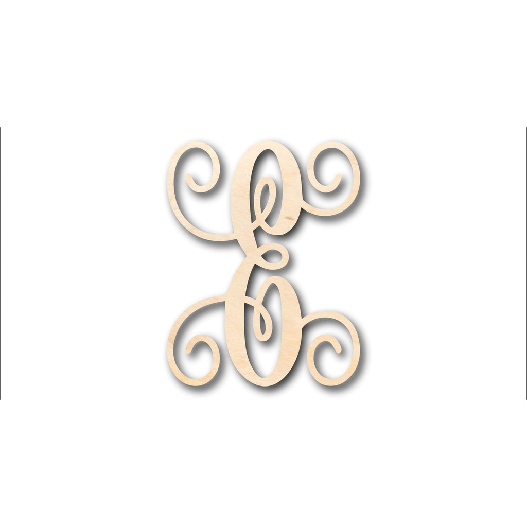 Unfinished Wood Monogram E Shape - Craft - up to 46" DIY