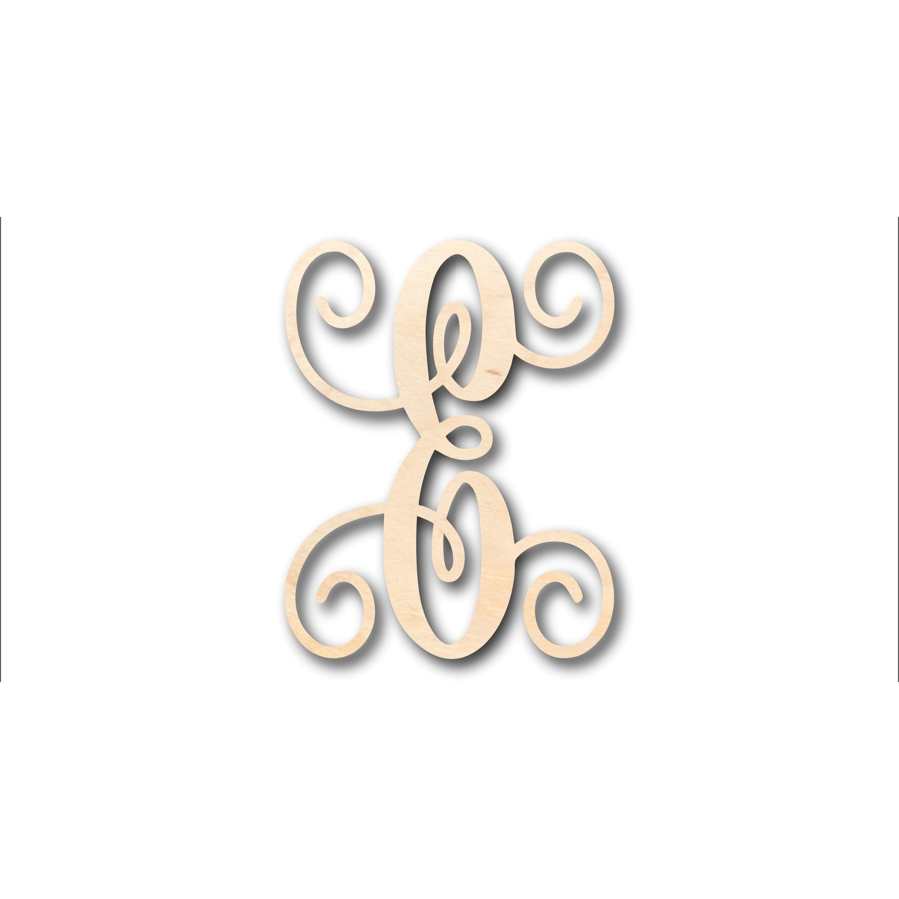 Unfinished Wood Monogram E Shape - Craft - up to 46" DIY
