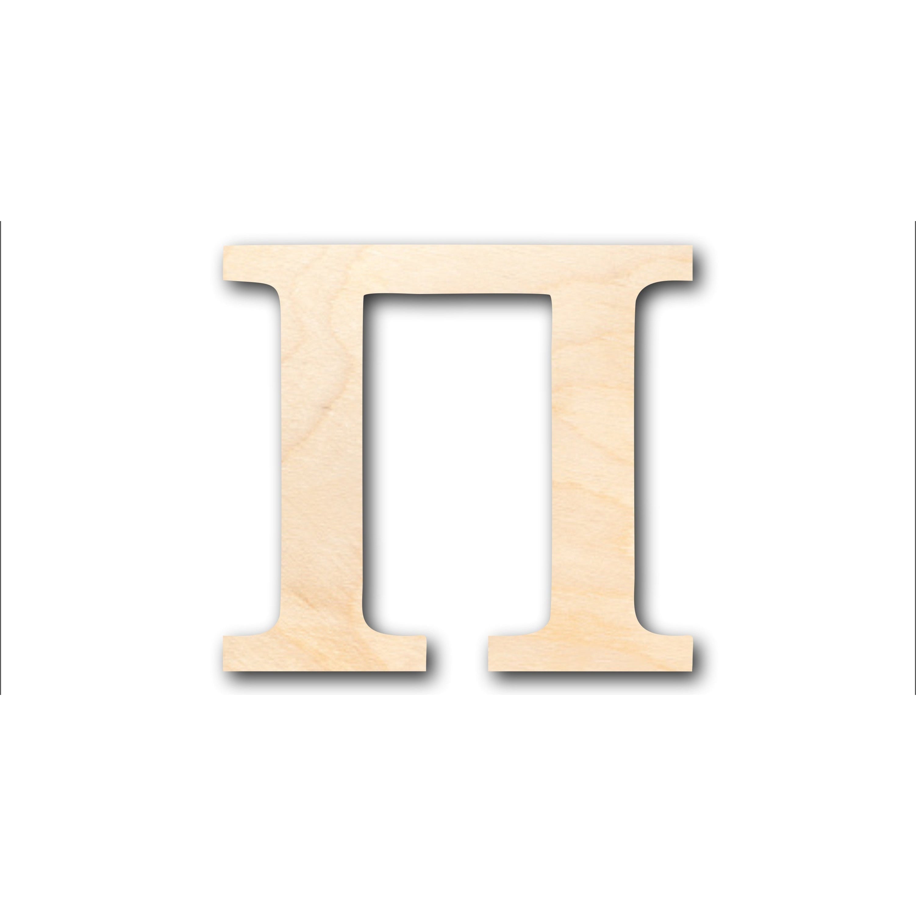 Unfinished Wood Bold Pi Shape - Craft - up to 46" DIY