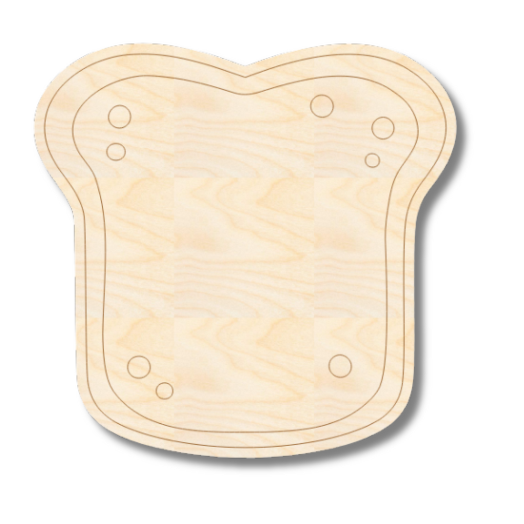 Unfinished Wood Etched Toast Shape | Paint By Line Crafts | up to 30" DIY