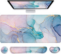 Ergonomic 4-in-1 Desk Mat & Mouse Pad Set with Wrist Rest - Perfect for Gaming & Office Use!