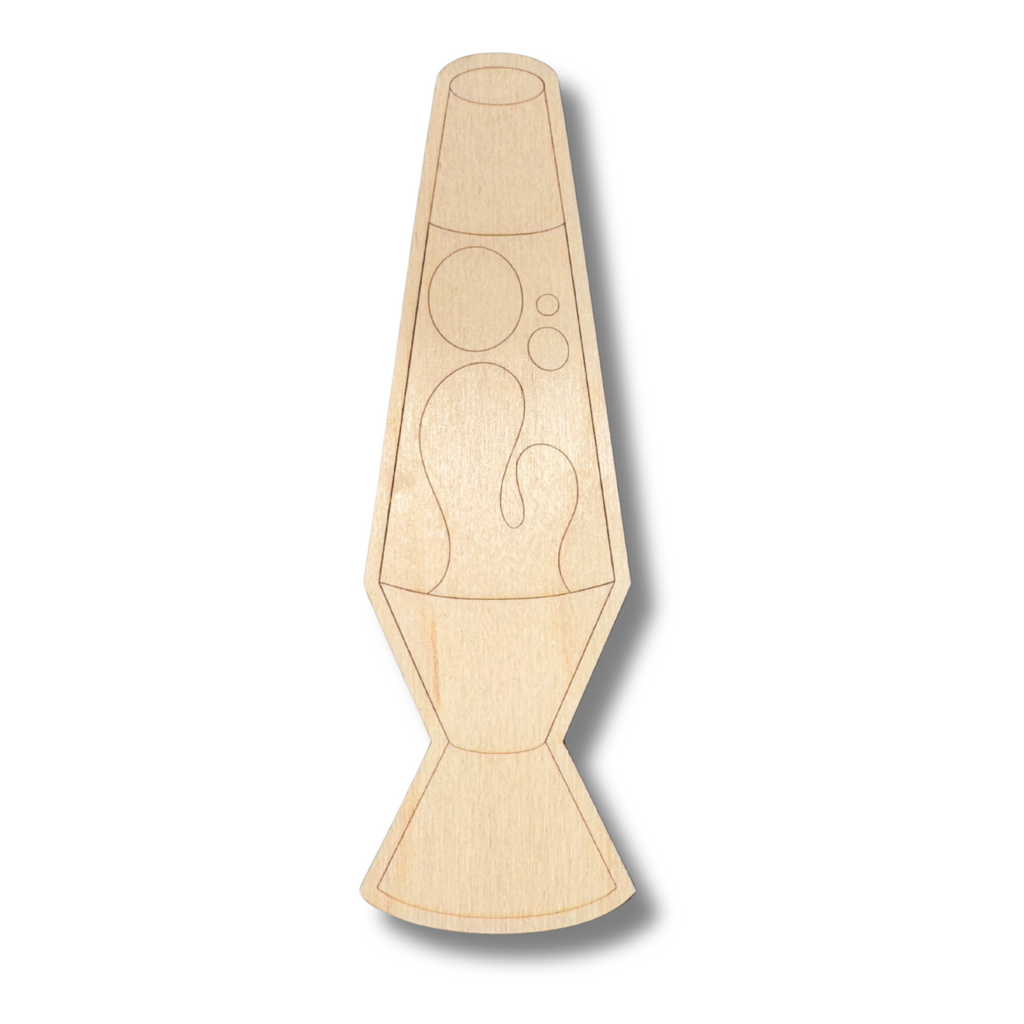 Unfinished Wood Etched Lava Lamp Shape | Paint By Line Crafts | up to 30" DIY
