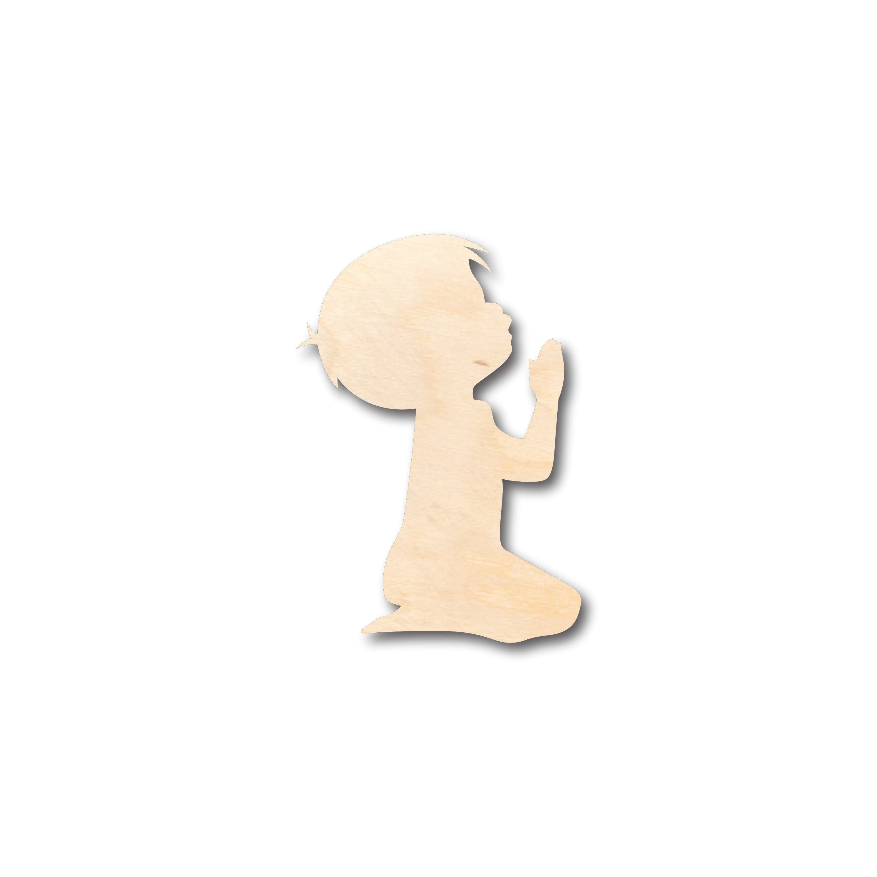 Unfinished Wood Praying Boy Shape - Craft - up to 46" DIY