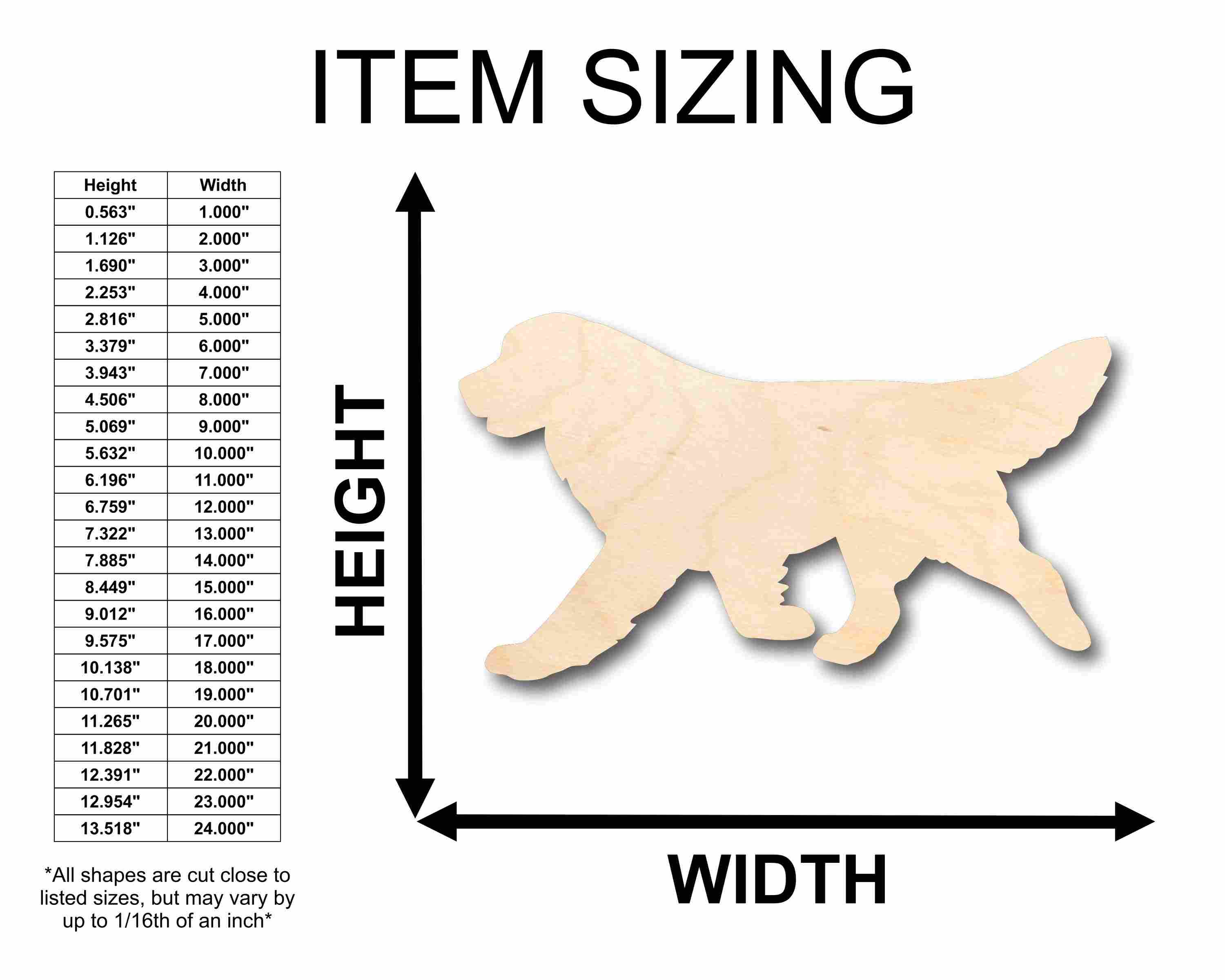 Unfinished Wood Golden Retriever Dog Silhouette - Craft- up to 46" DIY