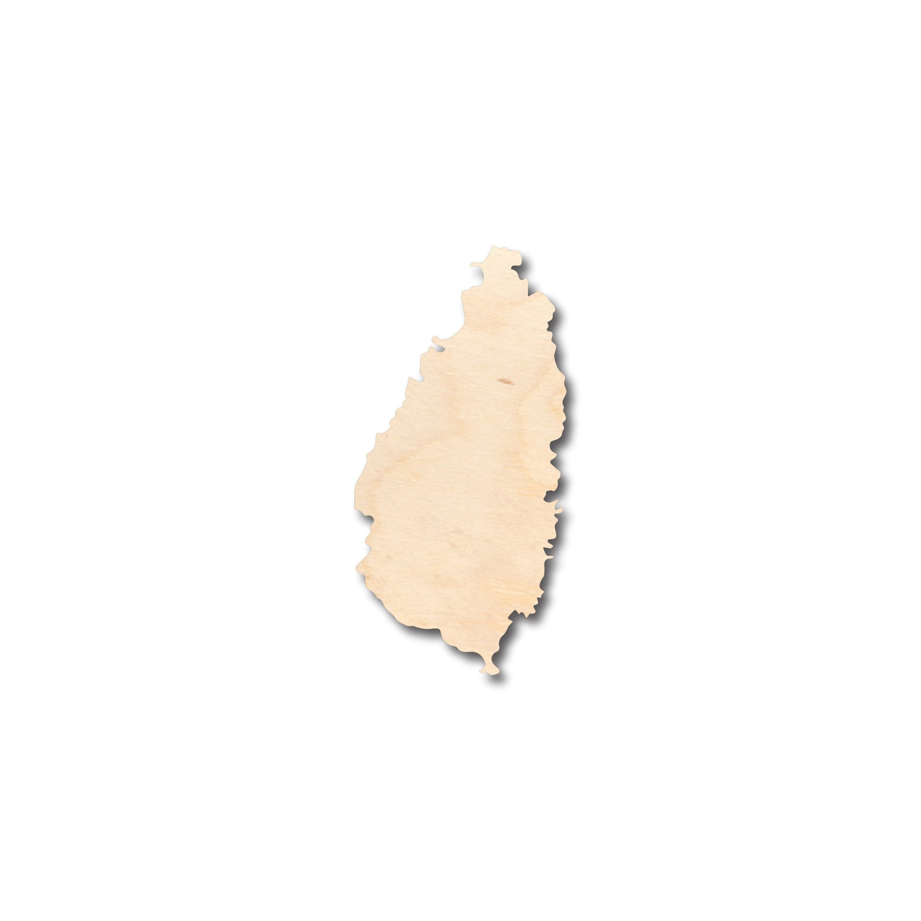 Unfinished Wood Saint Lucia Shape - Craft - up to 46" DIY