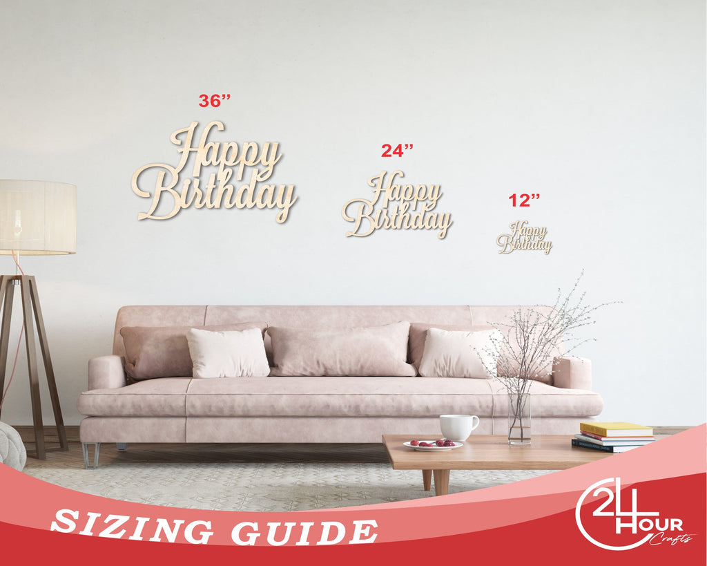 Unfinished Wood Happy Birthday Shape - Word Craft - up to 46"
