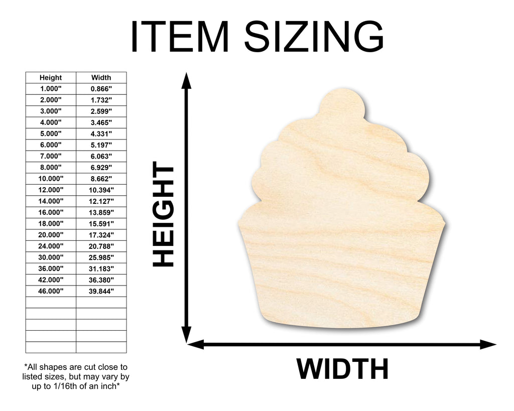 Unfinished Wood Cherry Cupcake Shape - Craft - up to 46"