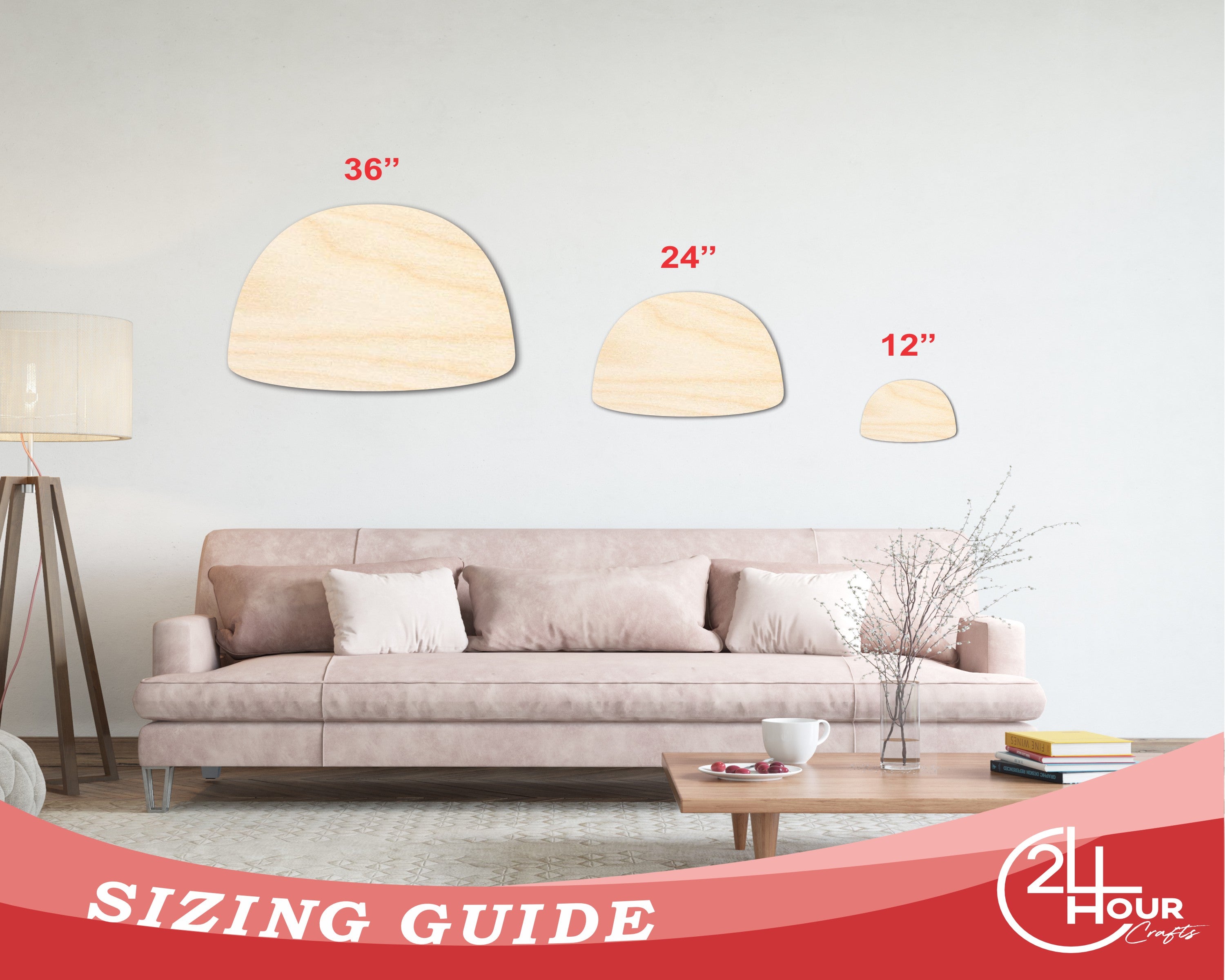 Unfinished Wood Gumdrop Shape - Craft - up to 46"
