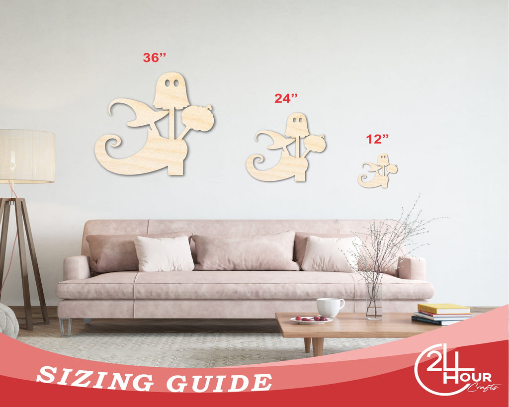 Unfinished Wood Witches Candy Shoe Shape - Craft - up to 46"