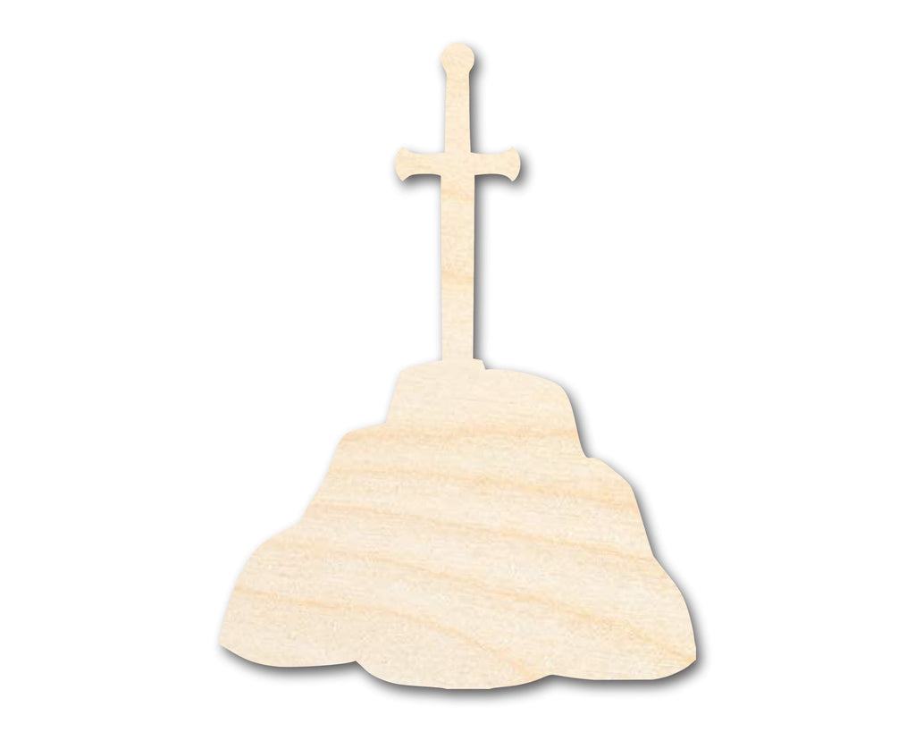 Unfinished Wood Sword in Stone Shape - Craft - up to 46"