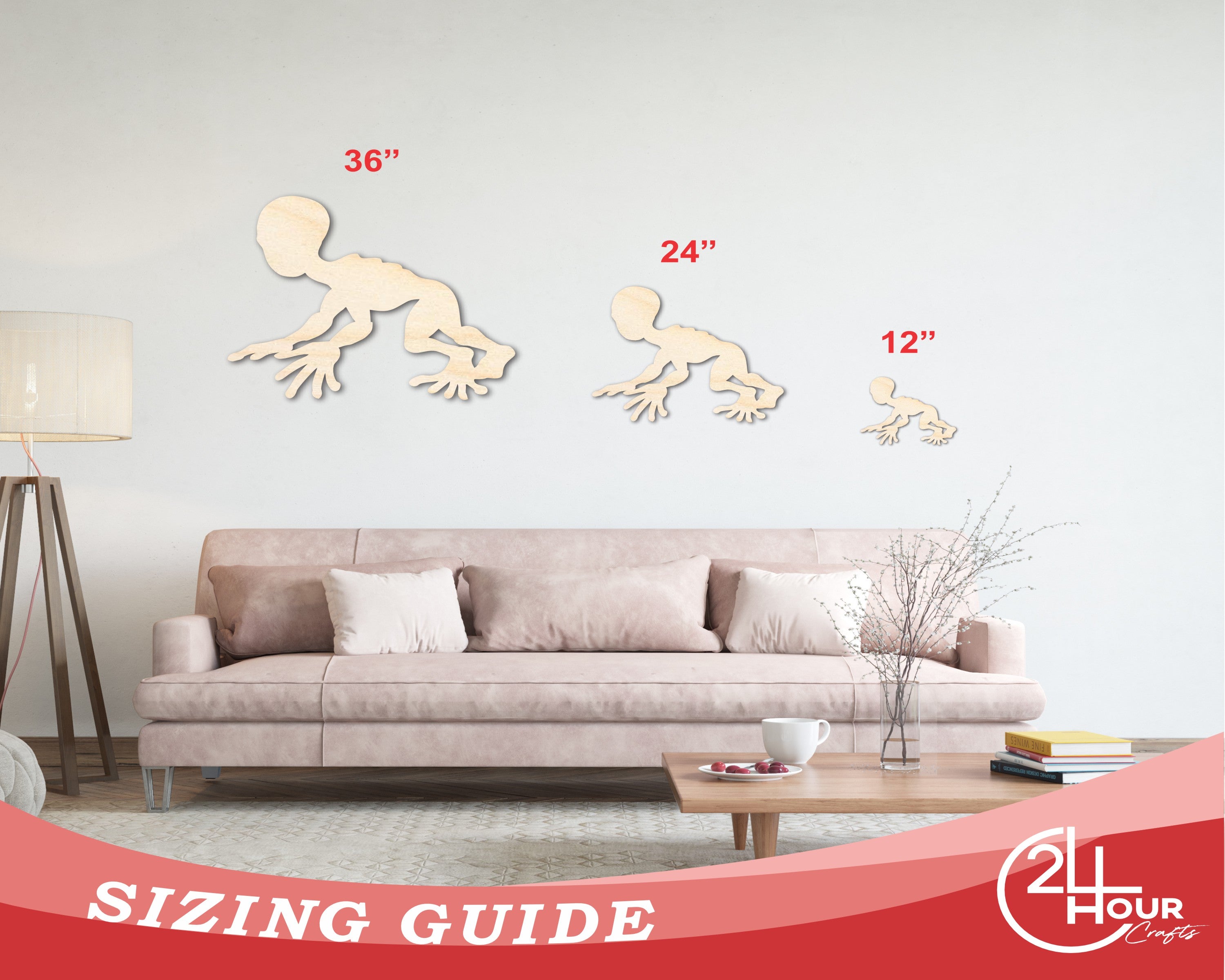 Unfinished Wood Dover Demon Shape - Craft - up to 46"