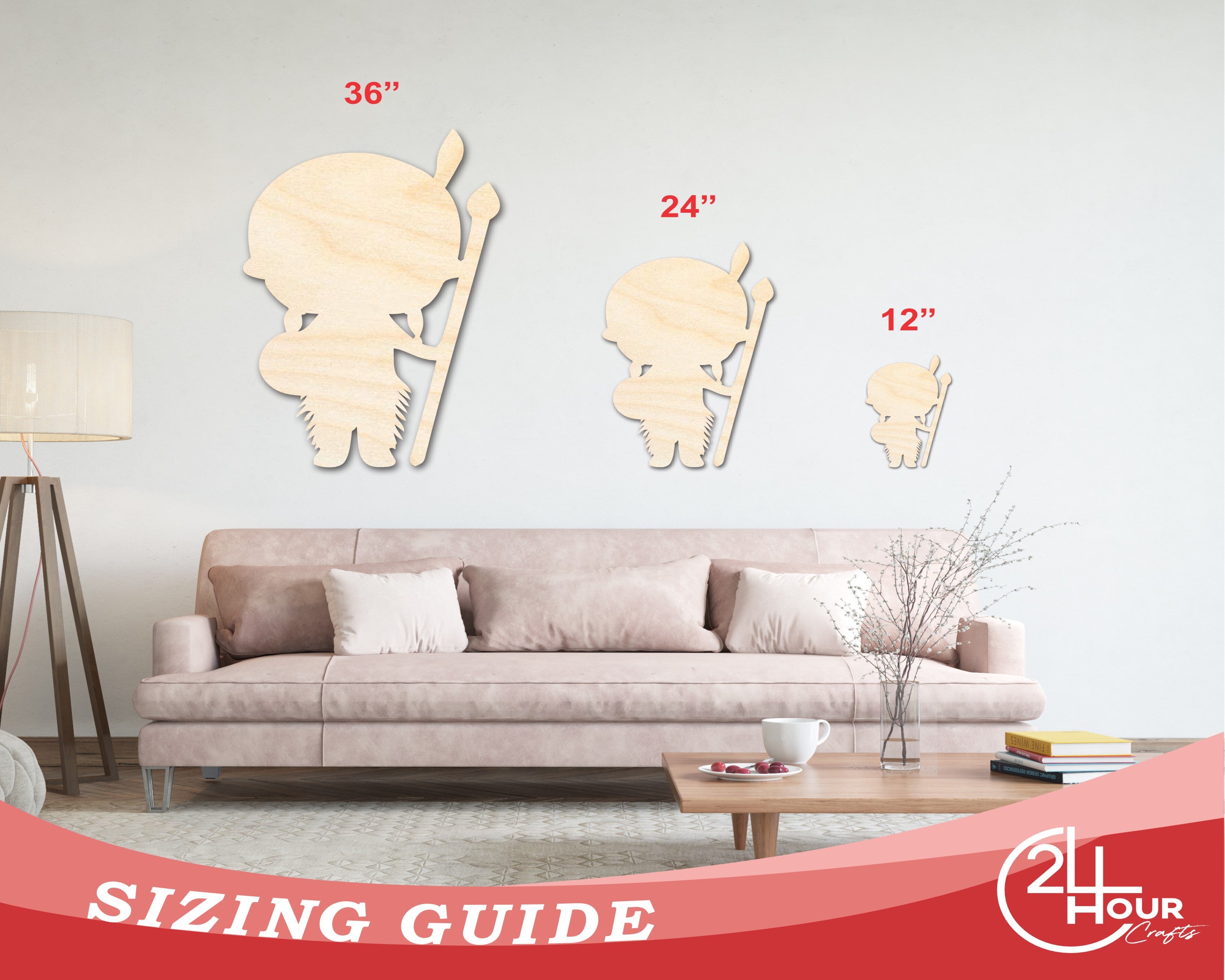 Unfinished Wood Native Boy Shape | Craft Cutout | up to 46" DIY