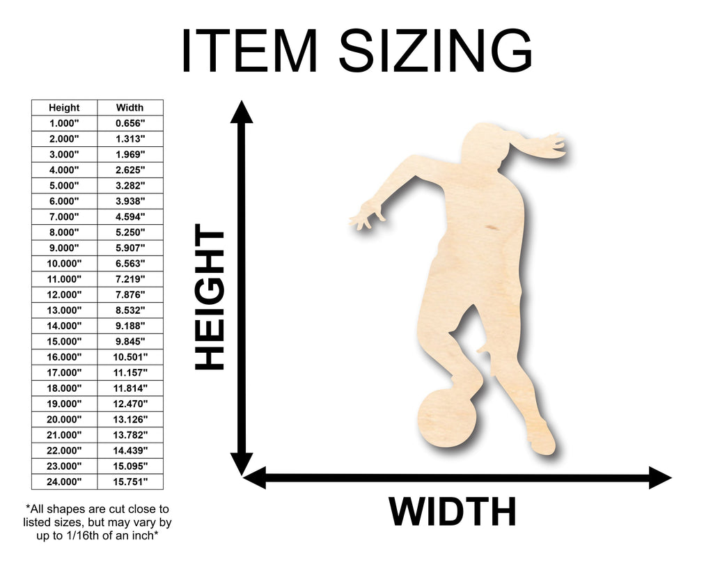 Unfinished Wood Girl Soccer Shape - Craft - up to 46" DIY