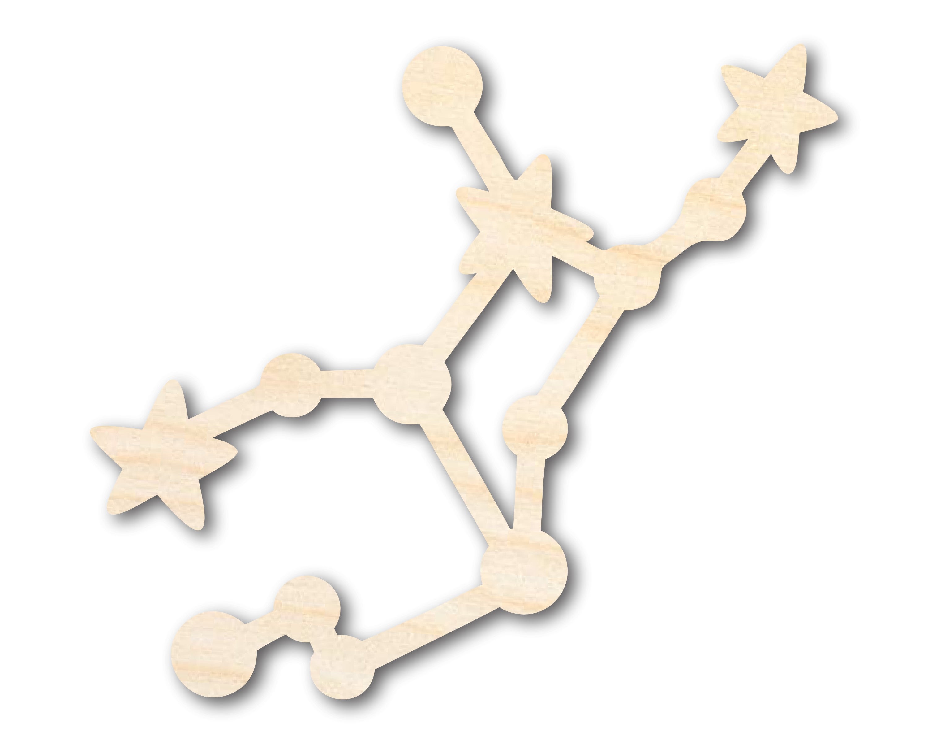 Unfinished Wood Virgo Constellation Shape - Zodiac Craft - up to 46"