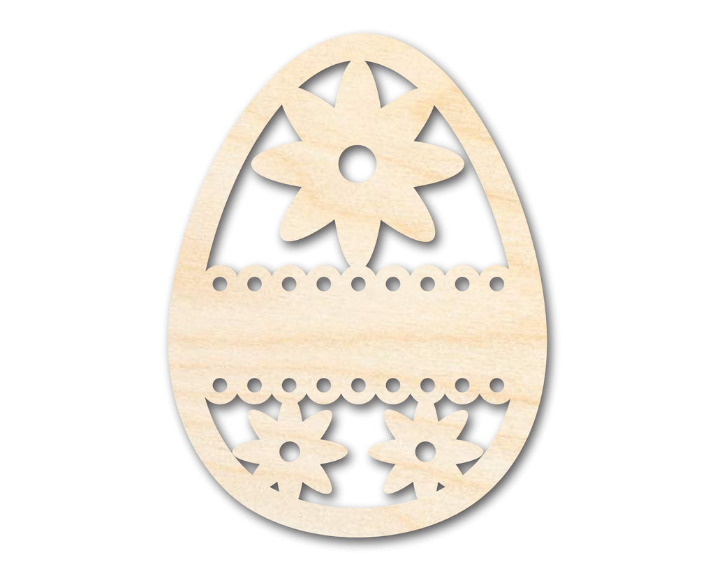 Unfinished Wood Lace Flower Egg Shape - Easter Craft - up to 46" DIY