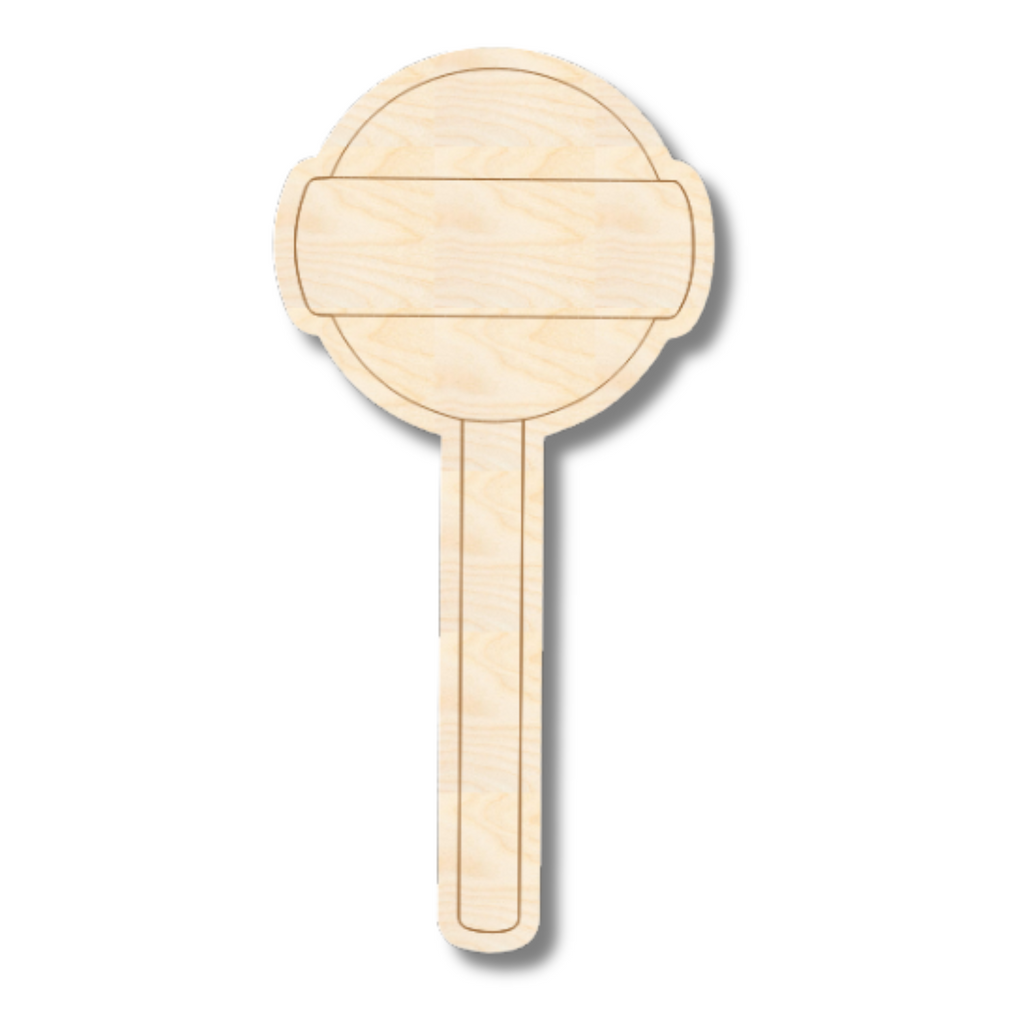 Unfinished Wood Etched Lollipop Shape | Paint By Line Crafts | up to 30" DIY