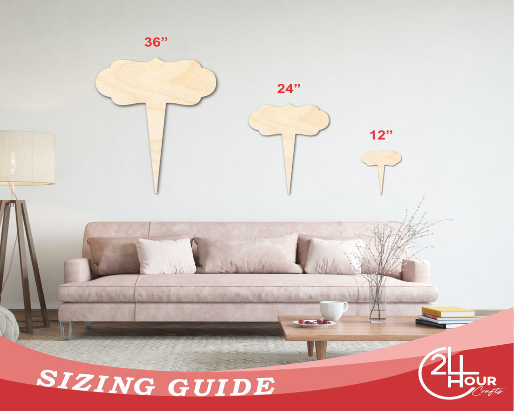 Unfinished Wood Garden Marker Stake | Craft Cutout | up to 12" DIY