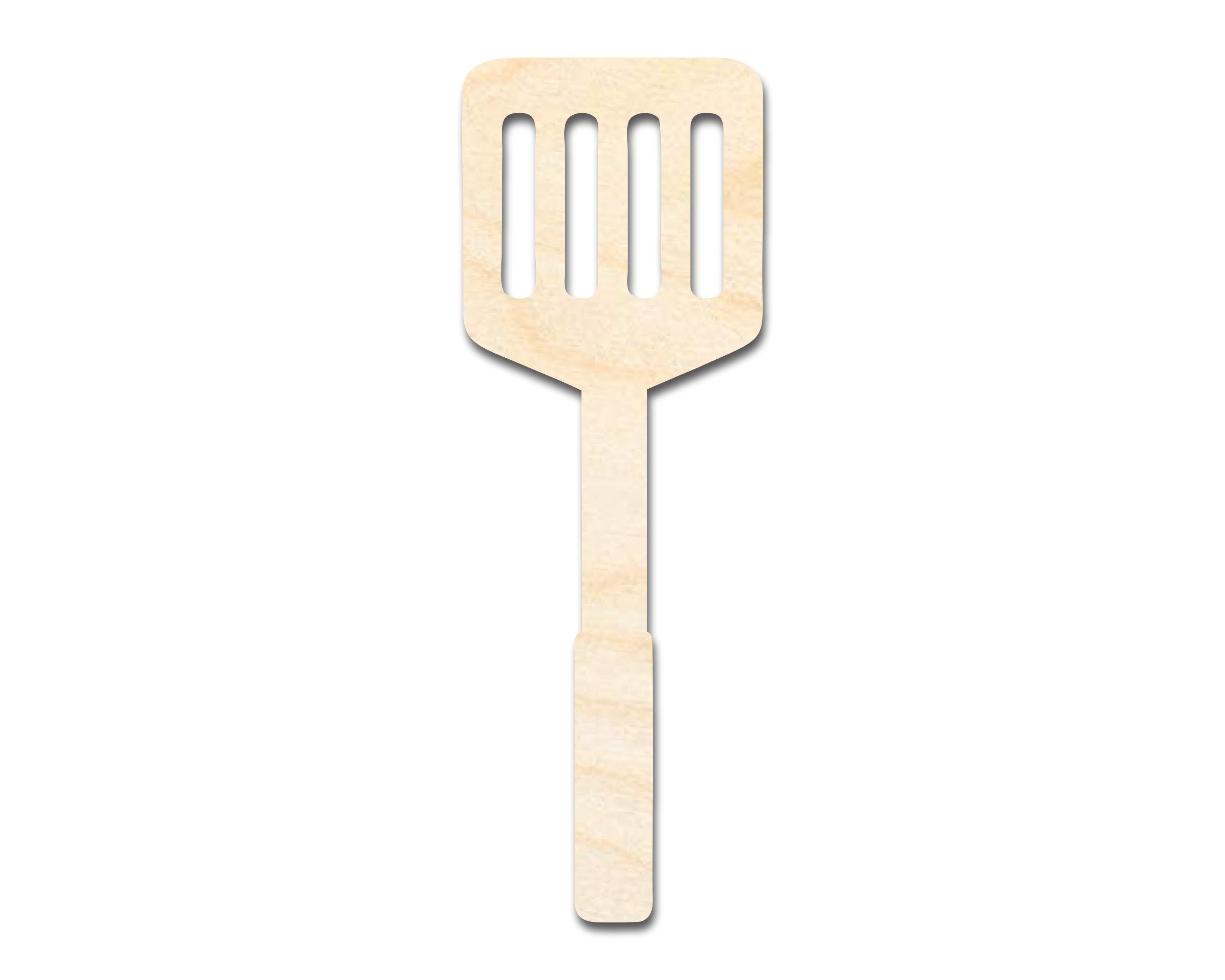 Unfinished Wood BBQ Slotted Turner Shape | Craft Cutout | up to 46" DIY