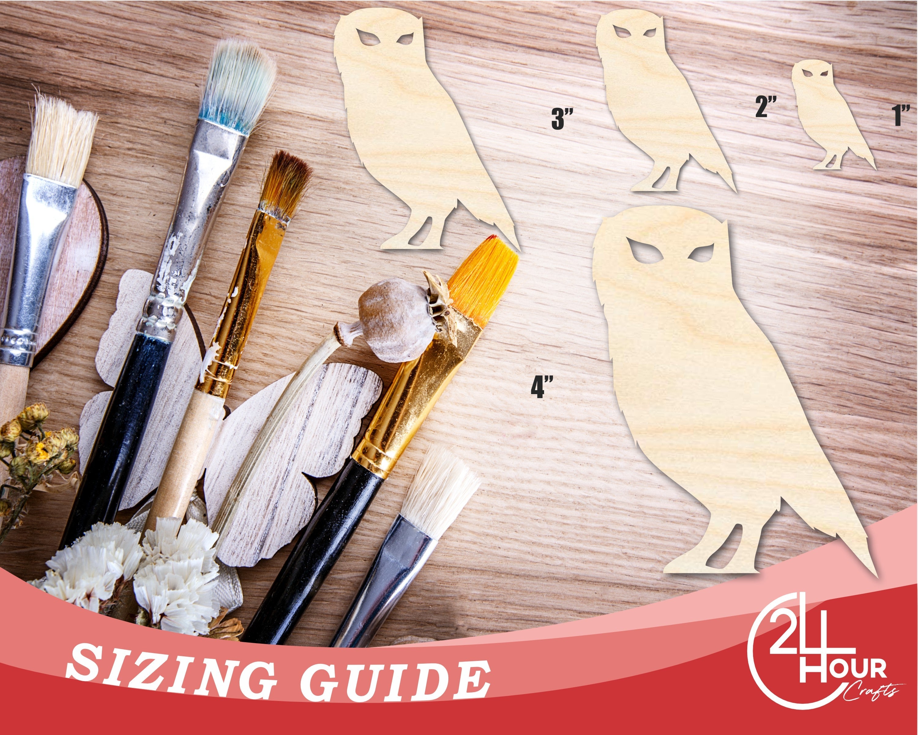 Unfinished Wood Spooky Owl Shape | Craft Cutout | up to 46" DIY