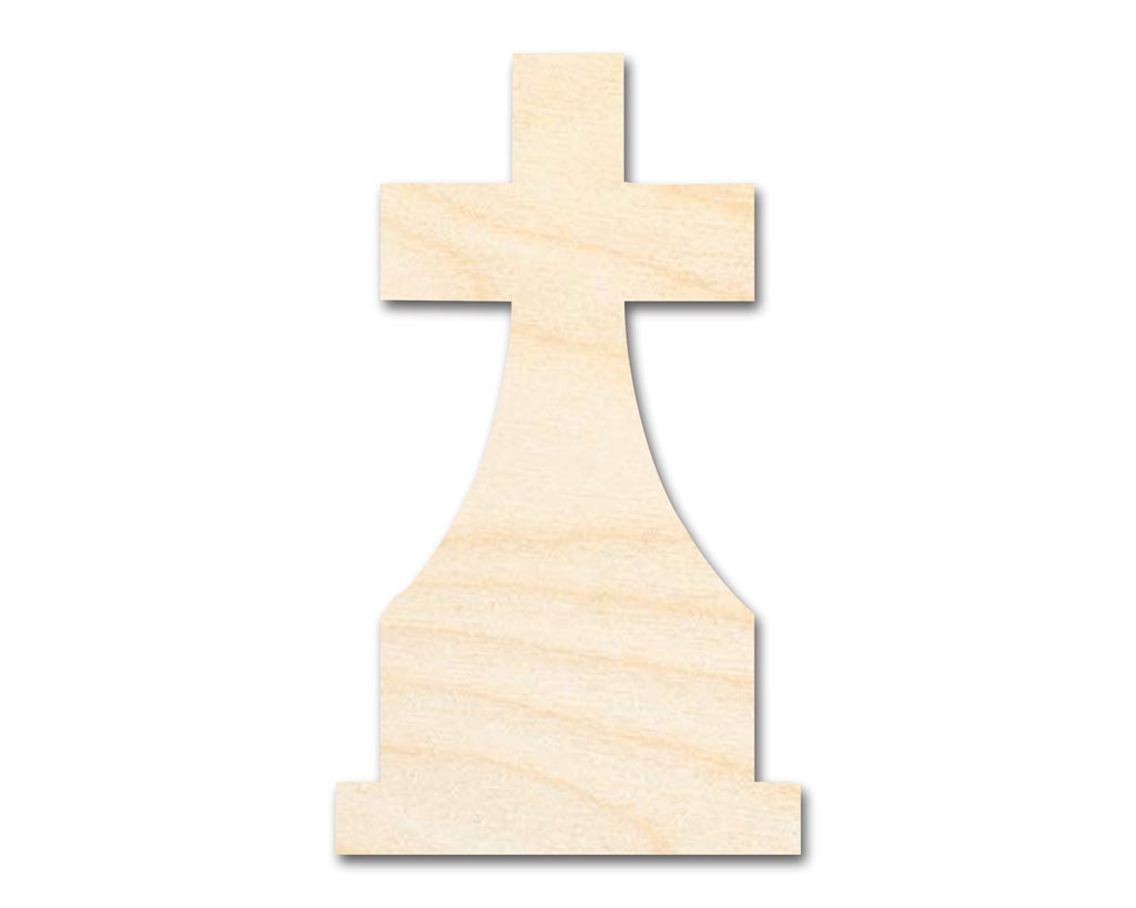 Unfinished Wood Tombstone Cross Shape | Craft Cutout | up to 46" DIY