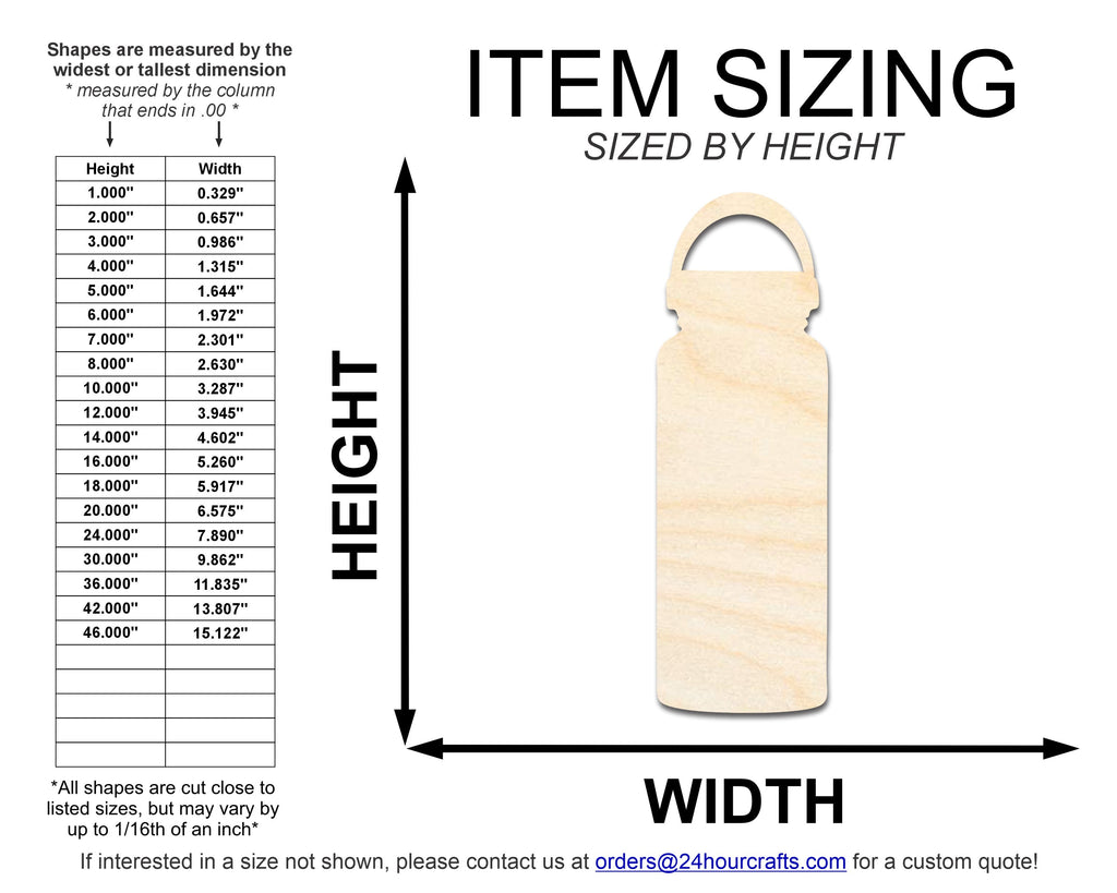 Unfinished Travel Bottle Silhouette | DIY Craft Cutout | up to 46" DIY