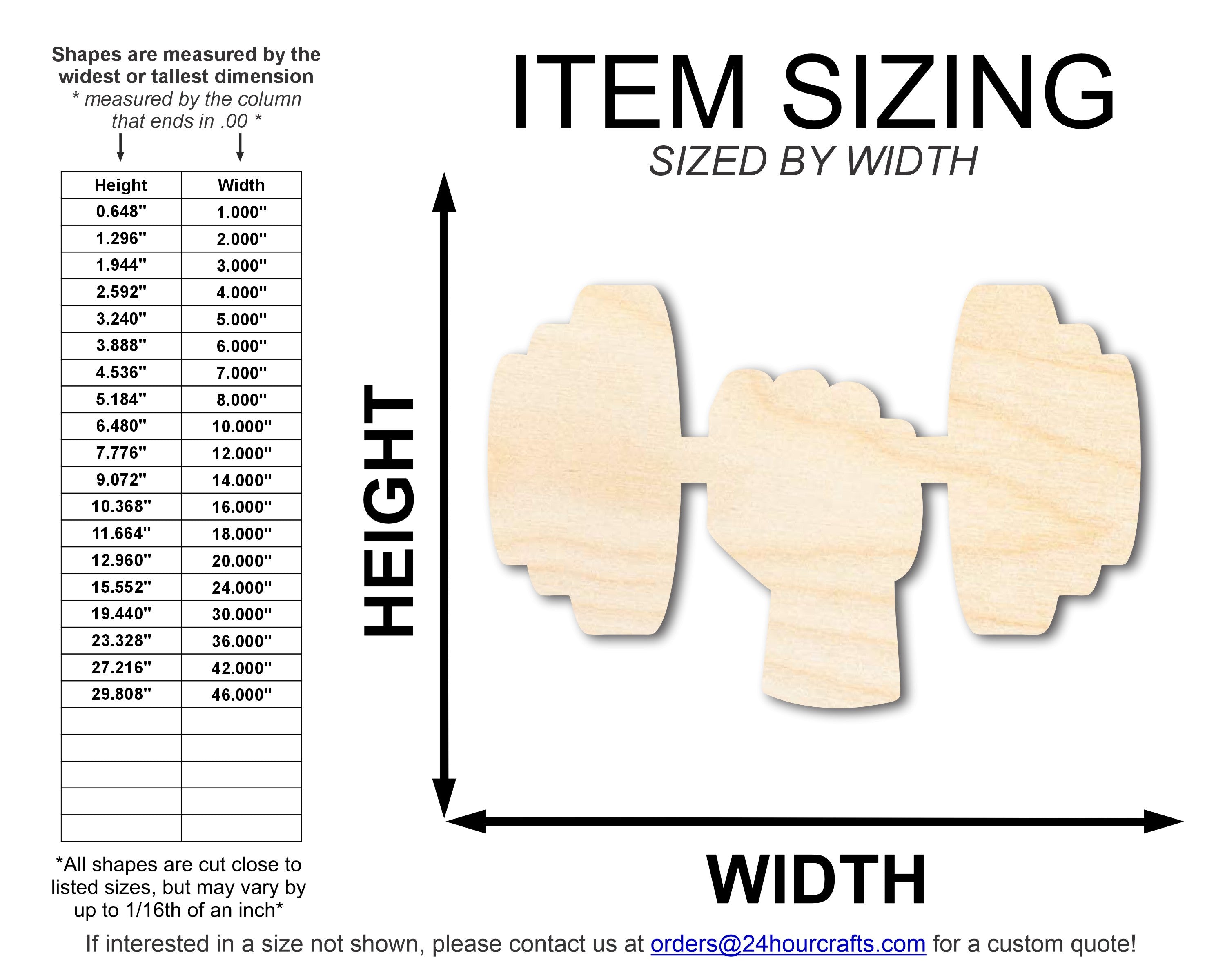 Unfinished Dumbbell Shape | DIY Craft Cutout | up to 46" DIY