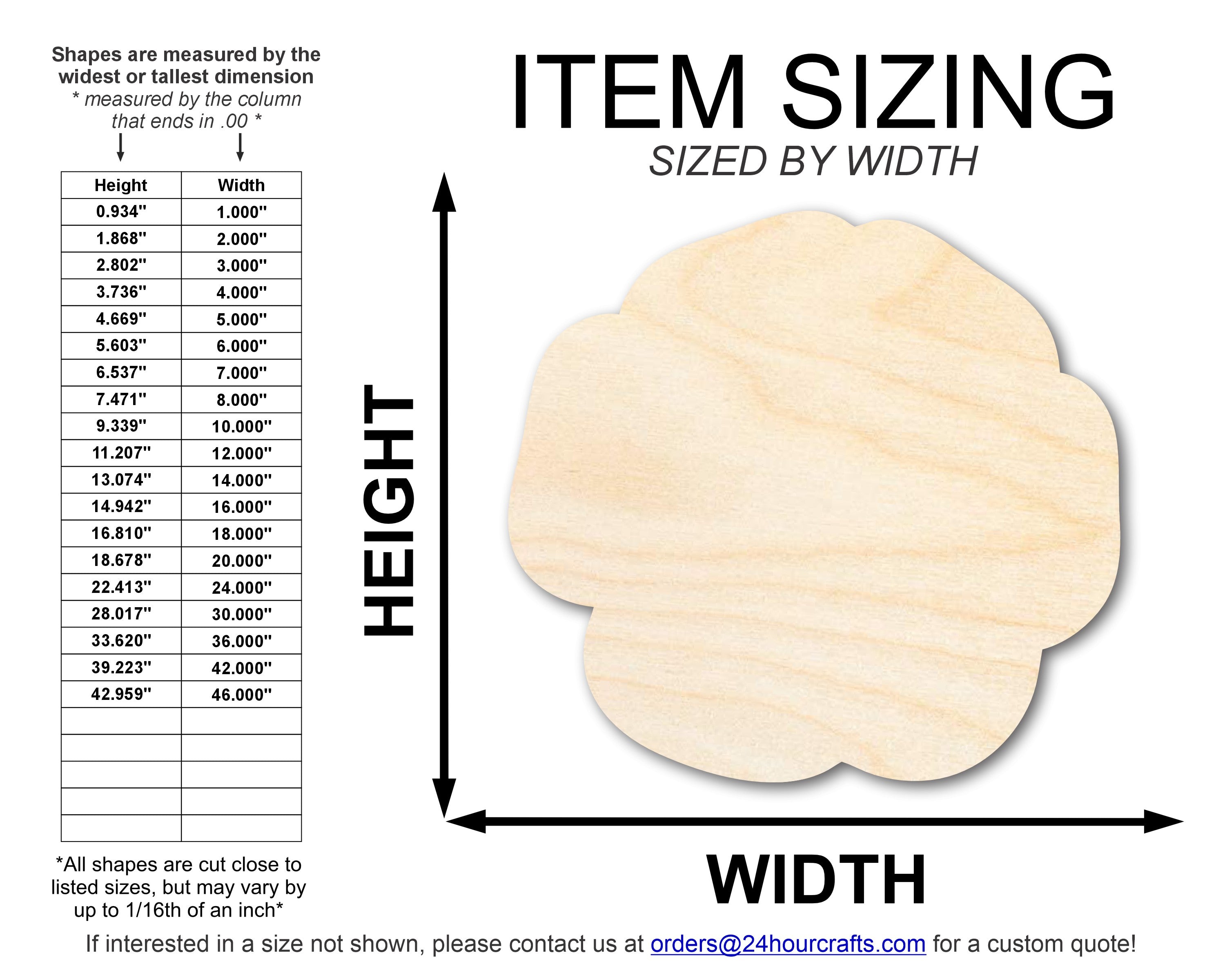 Unfinished Wood Poppy Flower Shape | DIY Craft Cutout | up to 46" DIY