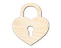 Unfinished Wood Heart Lock Shape | DIY Craft Cutout | up to 46" DIY