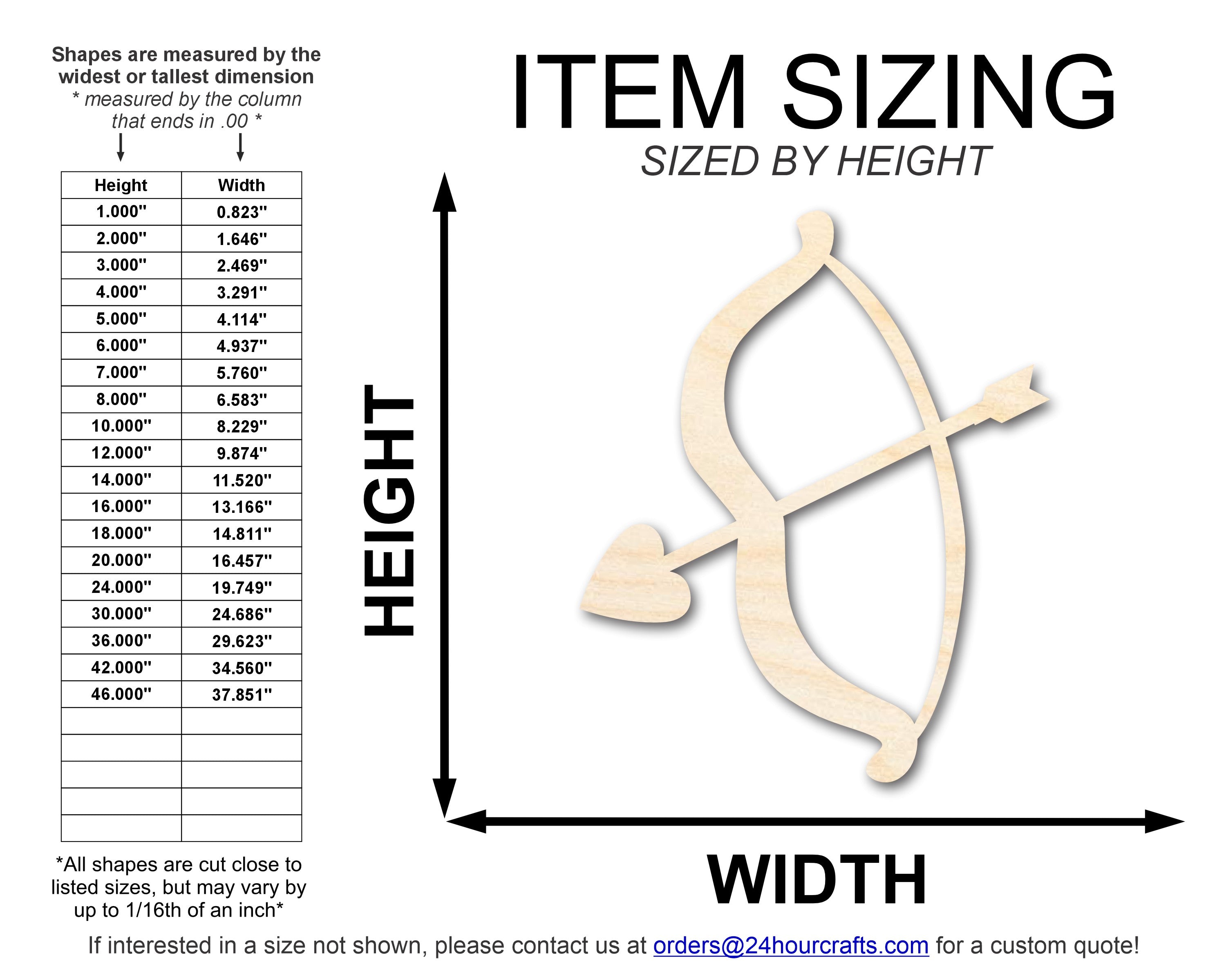 Unfinished Wood Heart Bow and Arrow Shape | DIY Craft Cutout | up to 46" DIY
