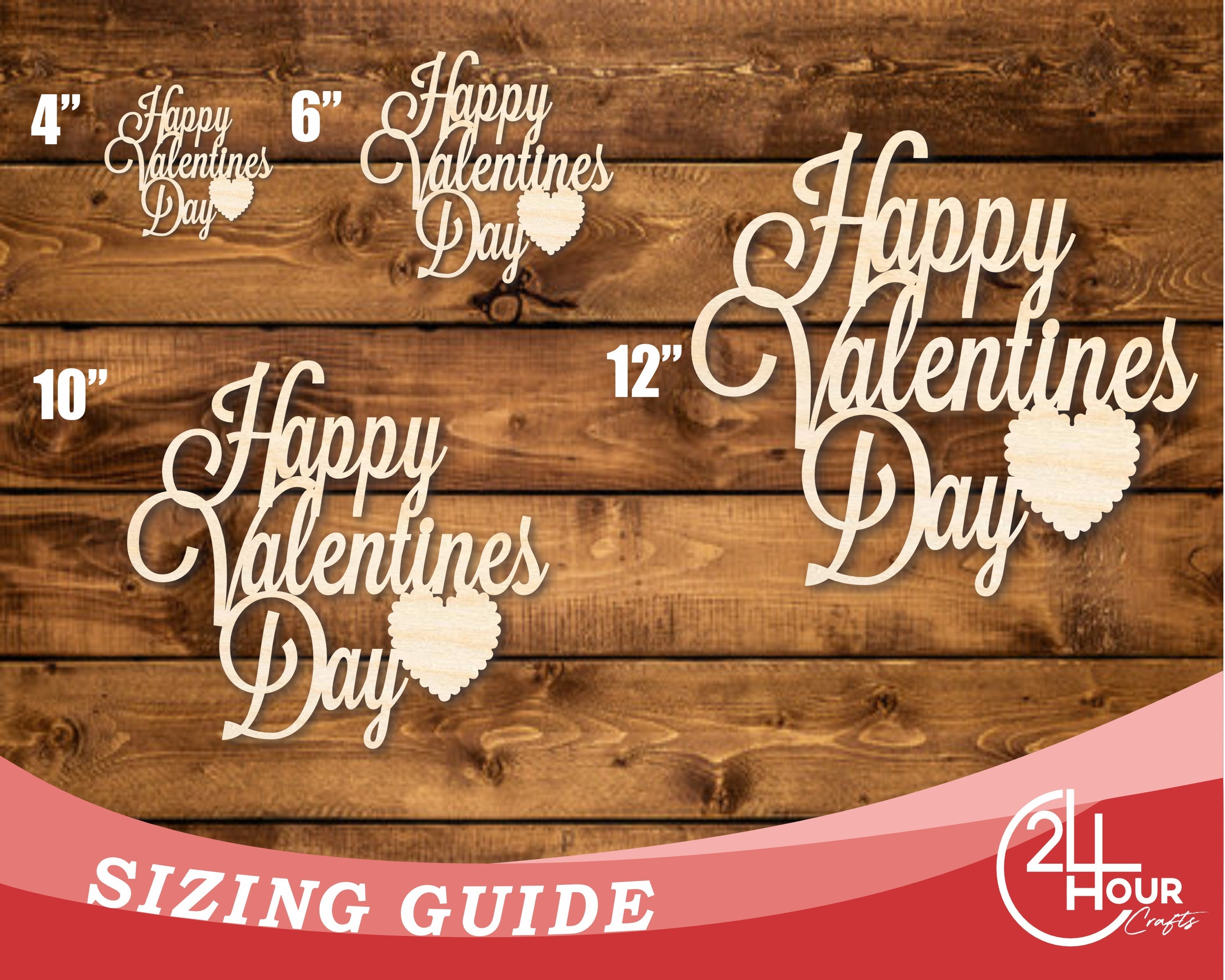 Unfinished Wood Happy Valentines Day Shape | DIY Craft Cutout | up to 46" DIY