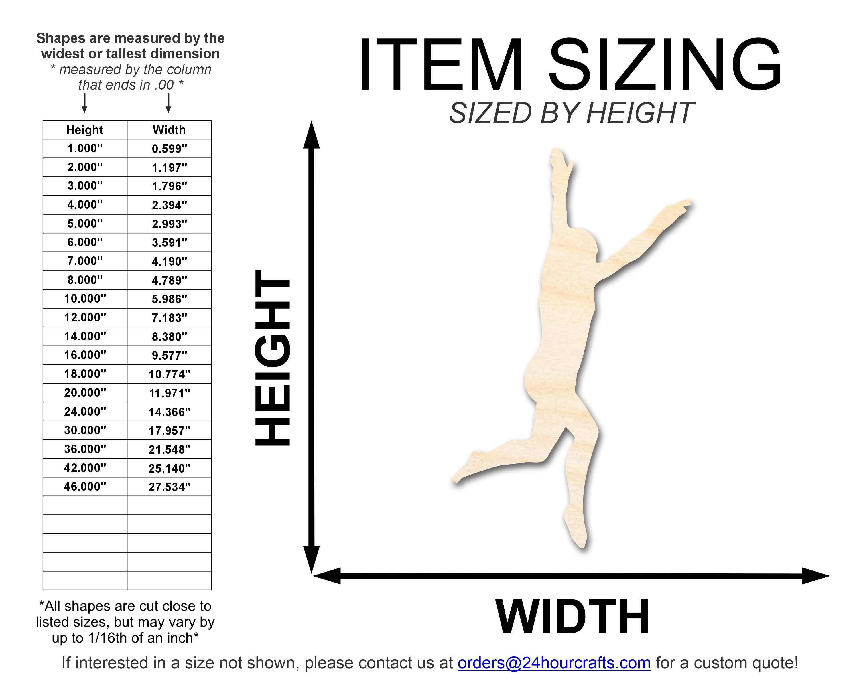 Unfinished Wood Gymnast Roundoff Shape | DIY Craft Cutout | up to 46" DIY