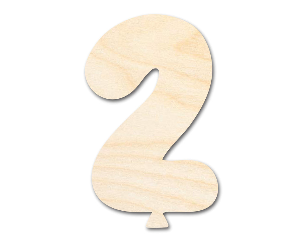 Unfinished Wood Balloon Number 2 Shape | DIY Craft Cutout | up to 46" DIY