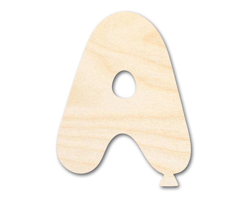 Unfinished Wood Balloon Letter A Shape | DIY Craft Cutout | up to 46" DIY