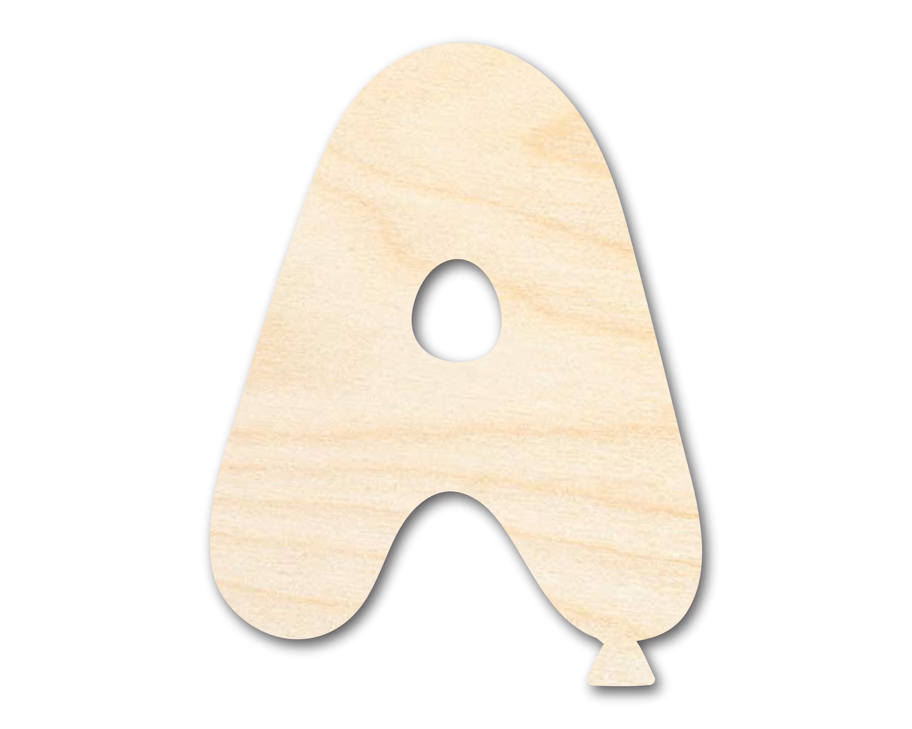 Unfinished Wood Balloon Letter A Shape | DIY Craft Cutout | up to 46" DIY