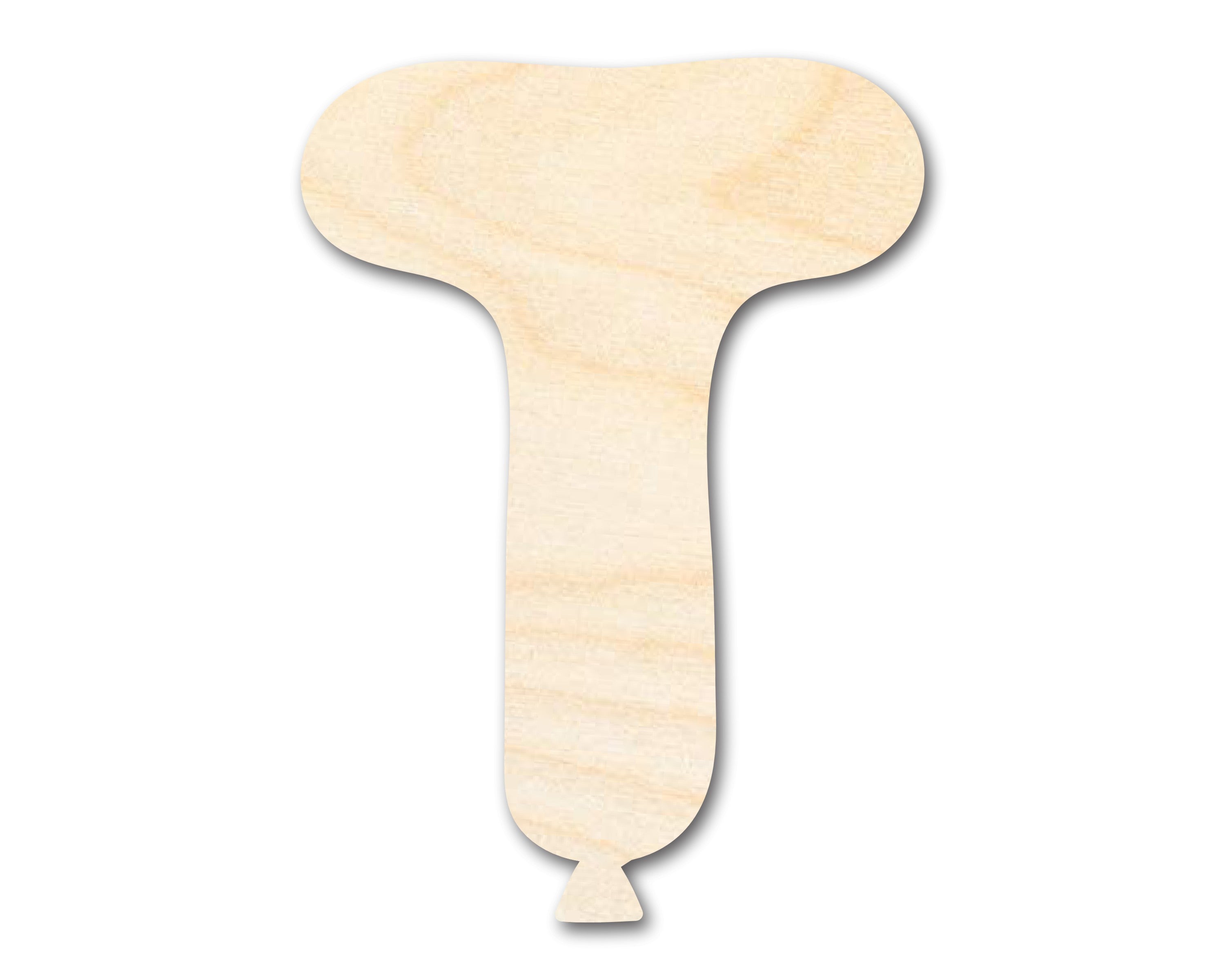 Unfinished Wood Balloon Letter T Shape | DIY Craft Cutout | up to 46" DIY