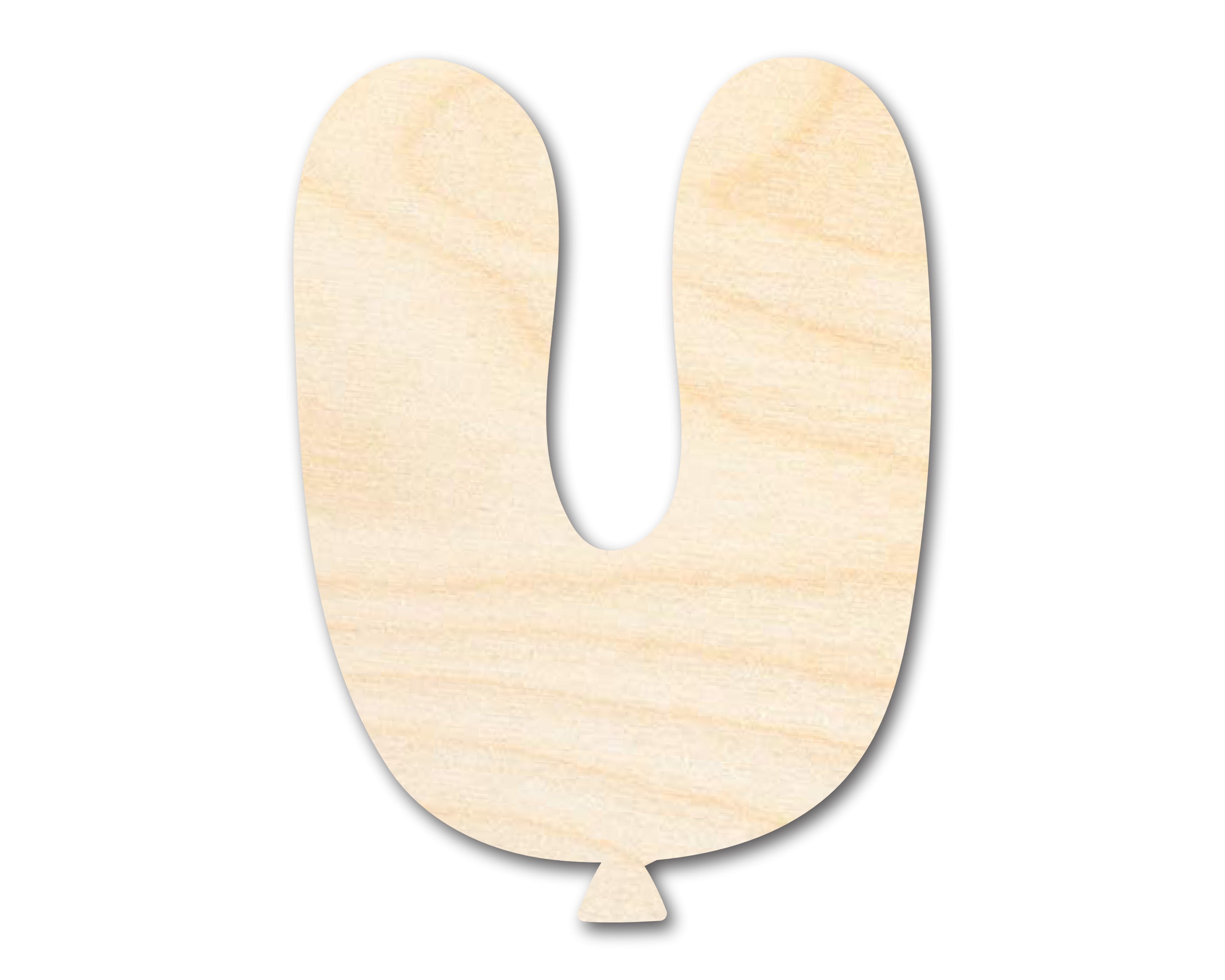 Unfinished Wood Balloon Letter U Shape | DIY Craft Cutout | up to 46" DIY
