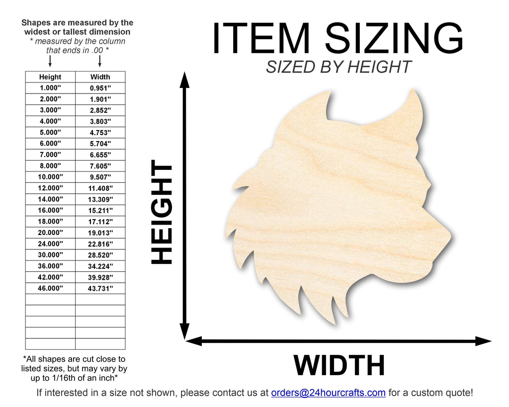 Unfinished Wood Wolf Mascot Shape | DIY Craft Cutout | up to 46" DIY
