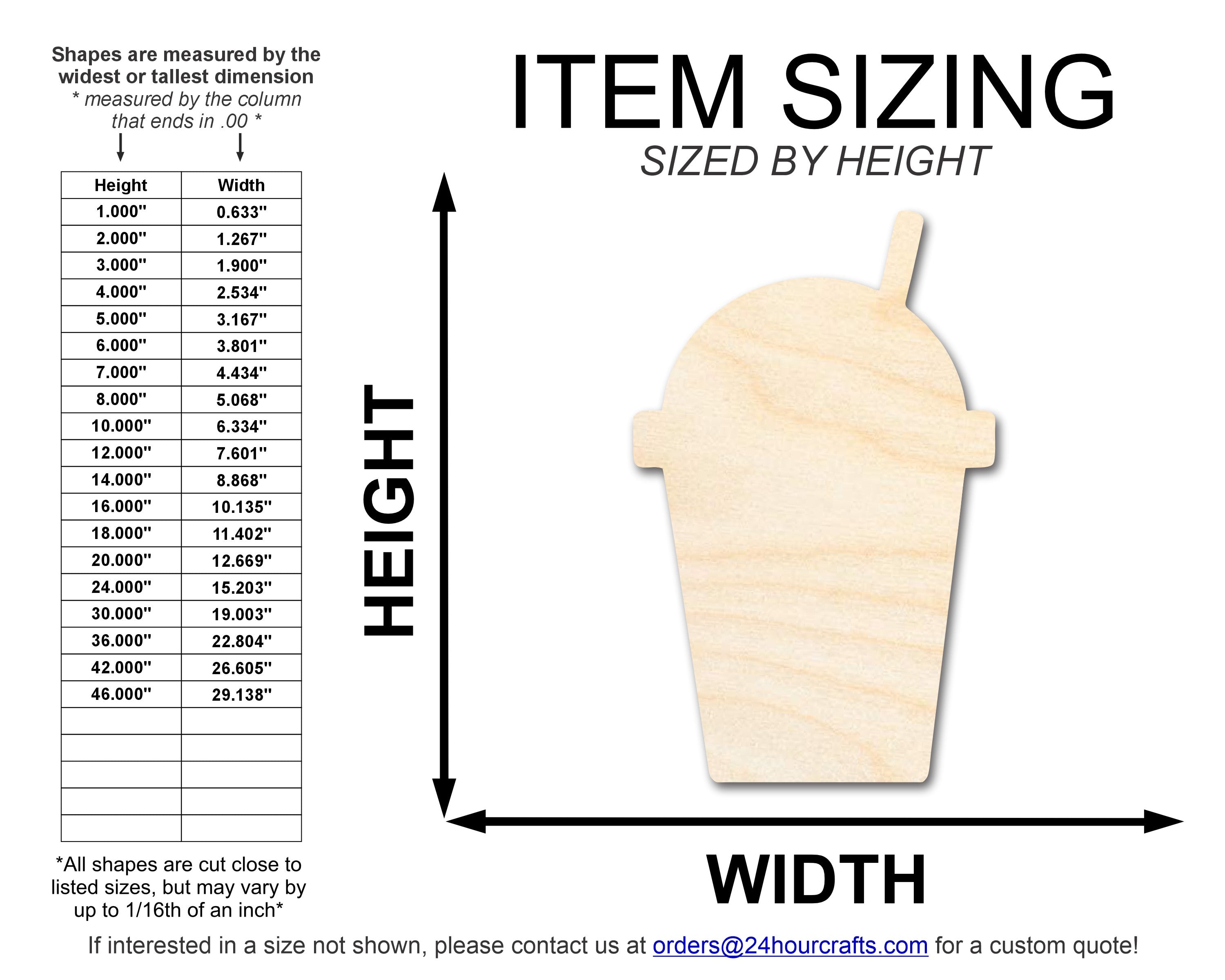 Unfinished Wood Slushie Drink Shape | DIY Craft Cutout | up to 46" DIY