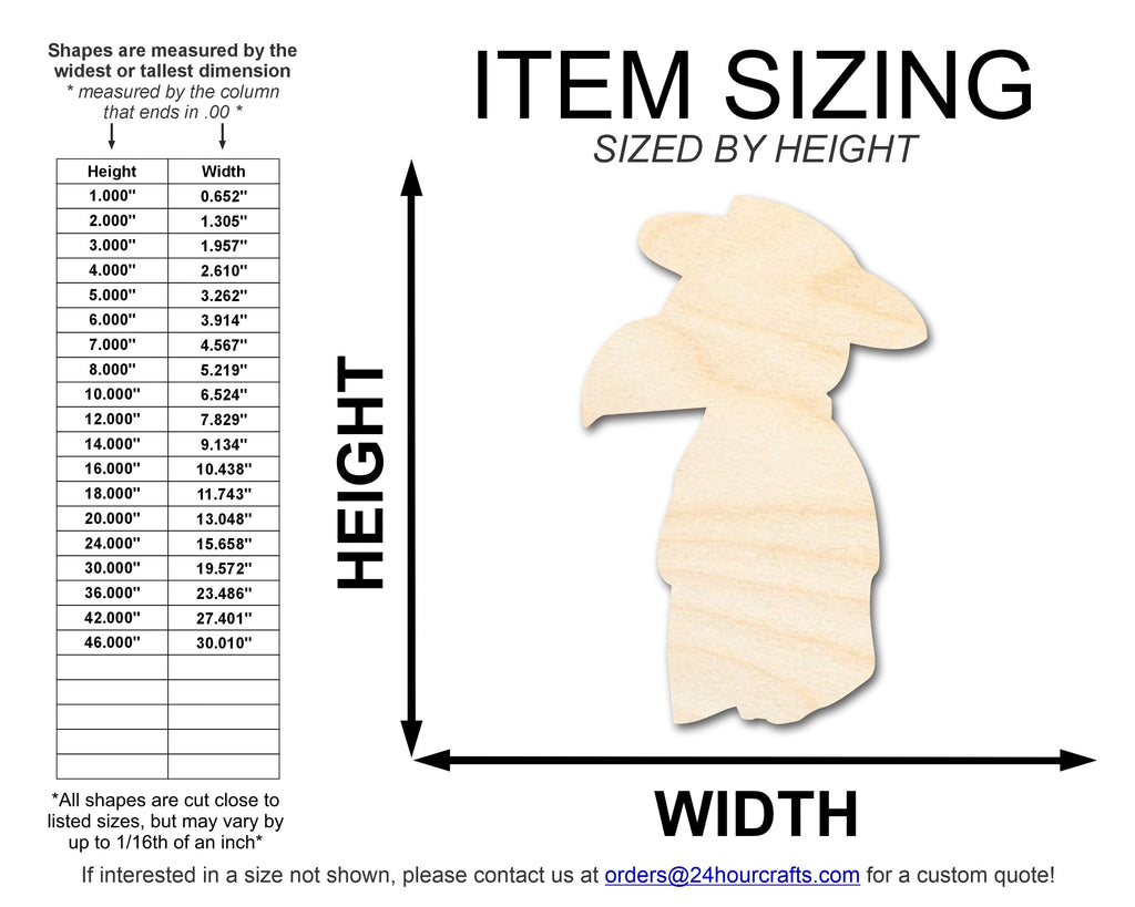 Unfinished Wood Cute Plague Doctor Shape | DIY Craft Cutout | up to 46" DIY