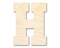 Unfinished Wood Varsity Team Font - H Shape | DIY Craft Cutout | up to 46" DIY