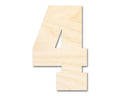Unfinished Wood Varisty Number Four Shape | DIY Craft Cutout | up to 46" DIY